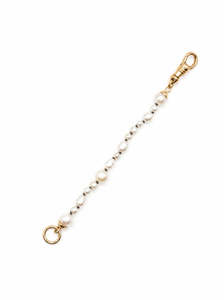 Chains: White Pearl & Green Silk Knotted Extender