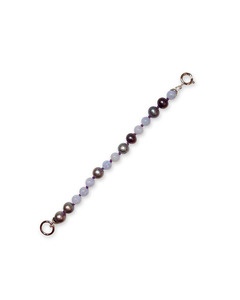 Lace agate and grey pearl silver extender
