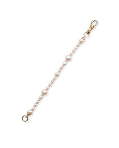White Pearl & Pale Pink Silk Knotted Extender