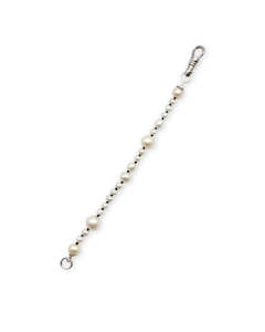 White Pearl & Black Silk Knotted Extender