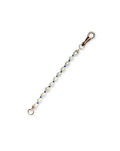 White Pearl & Blue Silk Knotted Extender 17cm