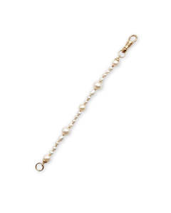 White Pearl & Gold Silk Knotted Extender
