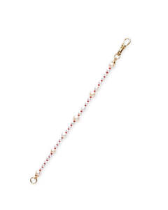 White Pearl & Red Silk Knotted Extender