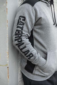 Cat Logo Panel Hooded Sweatshirt - Grey