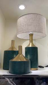 Green Leather Tall Vase