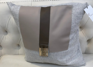 Grey and beige suare cushion