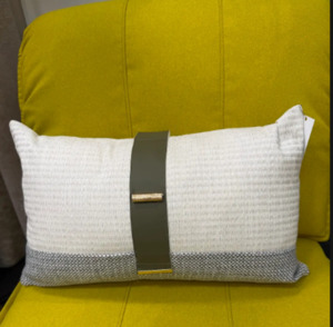 Products: Cream grey and green belt rectangle cushion