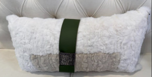 Products: fluffy green belt rectangle cushion