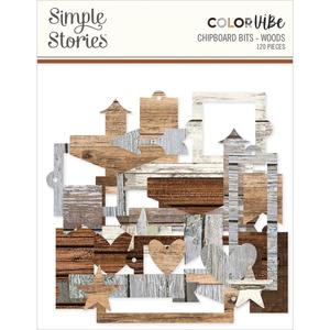 Simple Stories - Color Vibe- Chipboard Bits - Wood