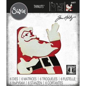 Products: Sizzix - Tim Holtz - Retro Santa Thinlits Die set