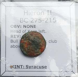 #N872# Sicilian Greek coin of Hieron II from Syracuse, 275-215 BC