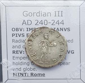 Uk Collection: #p357# Roman silver fouree Antoninianus of Gordian III from 240-244 AD