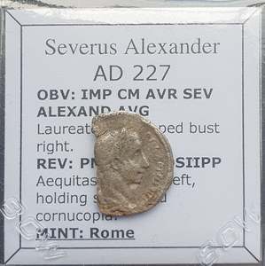 Uk Collection: #p345# Roman silver denarius coin of Severus Alexander from 227 AD