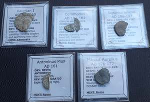 #Lot51A# Ex-dealers lot of 5 Ancient silver Roman coins from 161-260 AD