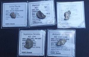 #Lot50A# Ex-dealers lot of 5 Ancient silver Roman coins from 147-220 AD