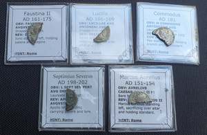 #Lot48A# Ex-dealers lot of 5 Ancient silver Roman coins from 151-202 AD