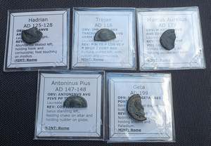 Bulk Uncleaned Discount Items: #Lot45A# Ex-dealers lot of 5 Ancient silver/bronze Roman coins from 116-199 AD