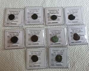 #Lot20A# Ex-dealers lot of 10 Ancient bronze Roman coins of Constantius II from 337-355 AD