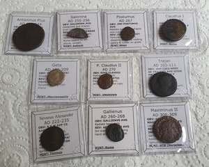 Bulk Uncleaned Discount Items: #Lot17A# Ex-dealers lot of 10 Ancient bronze Roman coins from 51-307 AD