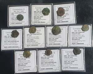 #Lot7A# Ex-dealers lot of 10 Ancient bronze Roman coins of Constantius II from 347-361 AD