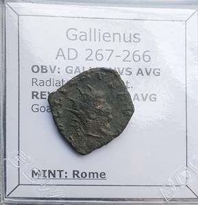 #P209# Roman Antoninianus coin of Gallienus from 267-268 AD