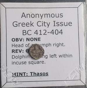 #o521# Anonymous silver Greek city issue Hemiobol from Thasos 412-404 BC