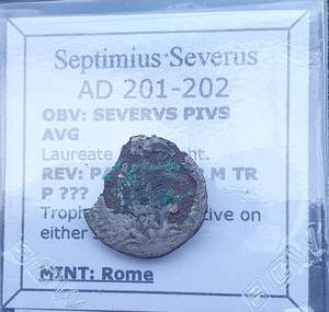 #q2291# Roman silver fouree denarius coin of Septimius Severus from 201-202 AD