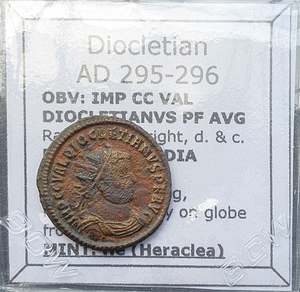 #Q478# Roman Antoninianus coin of Diocletian from 295-296 AD