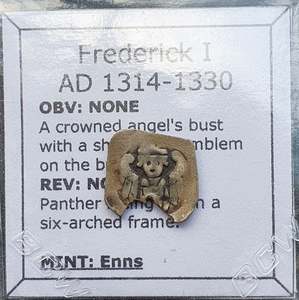All: #Q473# Austrian silver 1 Pfennig coin of Frederick I from 1314-1330 AD