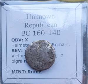 #p456# Unknown Roman Republican silver denarius from 160-140 BC