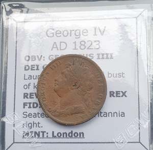 All: #q451# British 1 Farthing coin of George IV from 1823 AD