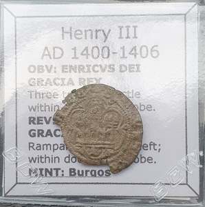 #Q355# Spanish Blanca coin of Henry III from 1400-1406 AD