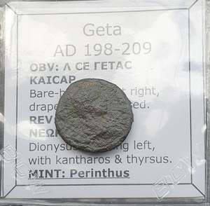 Premium Collection: #o659# Roman provincial bronze coin Geta from 198-209 AD (Perinthus)