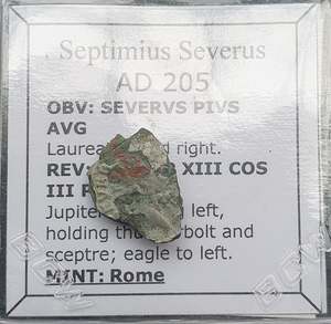 Uk Collection: #L001# Roman silver fouree denarius coin of Septimius Severus from 205 AD