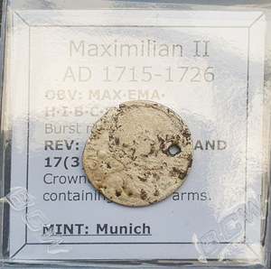 All: #o013# Bavarian silver 3 Kreuzer coin of Maximilian II from 1715-1726 AD