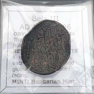 #L244# Medieval Hungarian Copper coin of Bela III from 1172-1196 AD