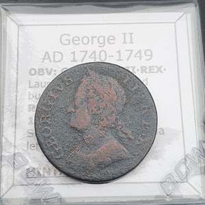 All: #q409# British ½ Penny coin of George II from 1740-1749 AD