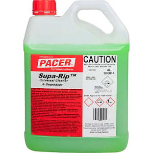 Degreaser: PACER SUPA-RIP UNIVERSAL CLEANER & DEGREASER 4L - PICK UP ONLY