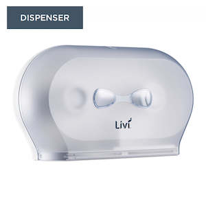 Toilet Paper: LIVI MINI DOUBLE JUMBO TOILET ROLL DISPENSER