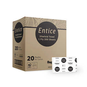 Hand Towel Paper: RAPIDCLEAN ENTICE MULTIFOLD 1PLY HAND TOWEL 200SHEET X 20PACK