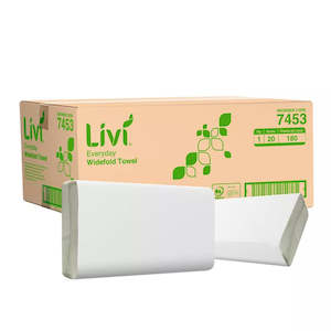 Hand Towel Paper: LIVI EVERYDAY WIDEFOLD HAND TOWEL | 1PLY 180SHEET X 20 CARTON