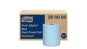 Hand Towel Paper: TORK H1 MATIC BLUE HAND TOWEL ROLL | 2PLY 612SHEET X 6 CARTON