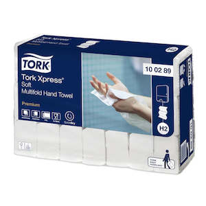 Hand Towel Paper: TORK H2 XPRESS SOFT MULTIFOLD HAND TOWEL | 2PLY 180SHEET x 21 CARTON