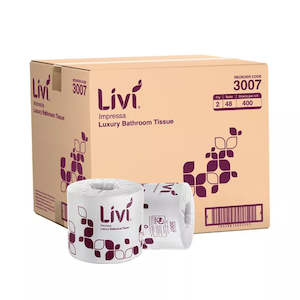 Toilet Paper Paper: LIVI IMPRESSA SINGLE WRAPPED TOILET TISSUE | 2PLY 400SHEET X 48 CARTON