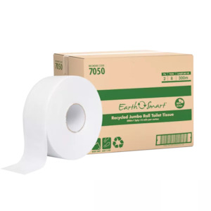 Toilet Paper Paper: EARTHSMART JUMBO TOILET TISSUE | 2PLY 300M X 8 CARTON