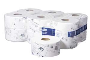 TORK T2 MINI JUMBO TOILET ROLLS | 1PLY 400MM X 12 CARTON