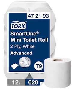 TORK T9 SMART ONE TOILET ROLL | 2PLY 620 SHEET X 12 CARTON