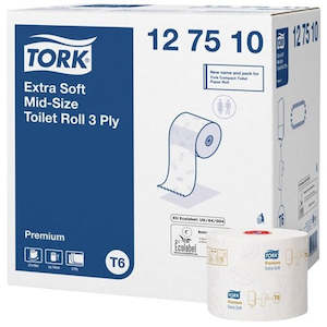 TORK T6 EXTRA SOFT MID-SIZE PREMIUM TOILET ROLL | 3PLY 70M X 27 CARTON