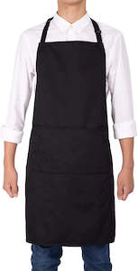 CAFE APRON WITH POCKET BLACK