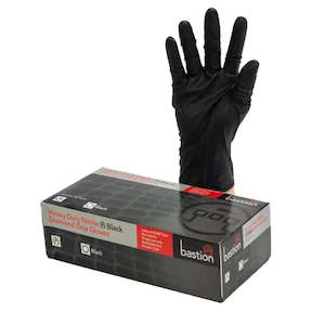 Gloves: BASTION BLACK NITRILE DIAMOND GRIP GLOVES CARTON 10 X 50PK